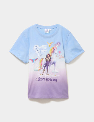 T-shirt coton L'&Eacute;cole des licornes multicolore fille