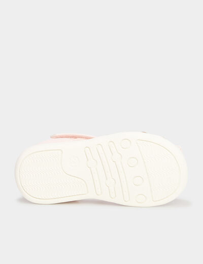 Sandales à scratchs brides irisées rose bébé fille