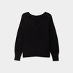 Pull col réversible noir femme