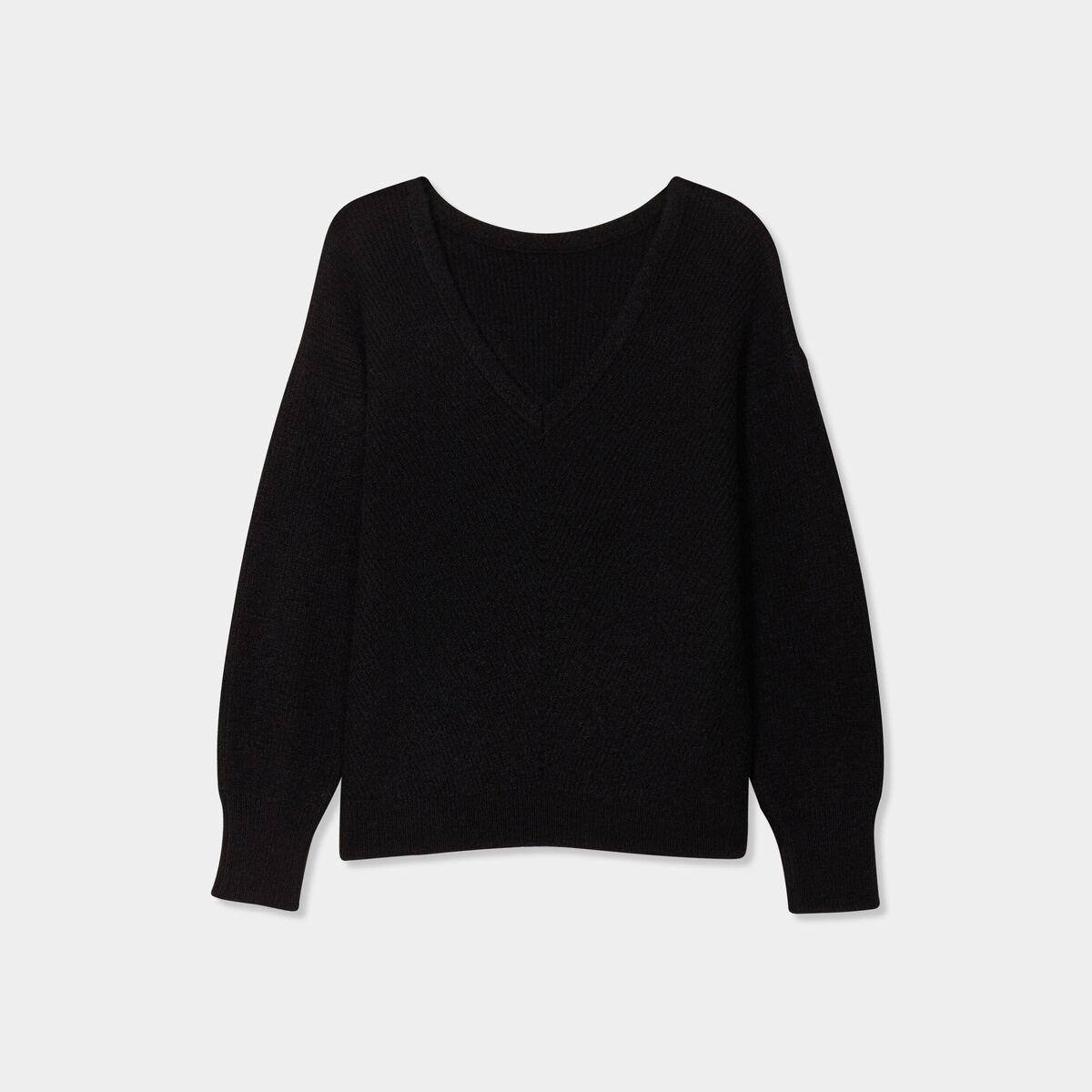 Pull col réversible noir femme