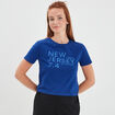 T-shirt cropped ajusté broderie Creeks bleu electrique femme