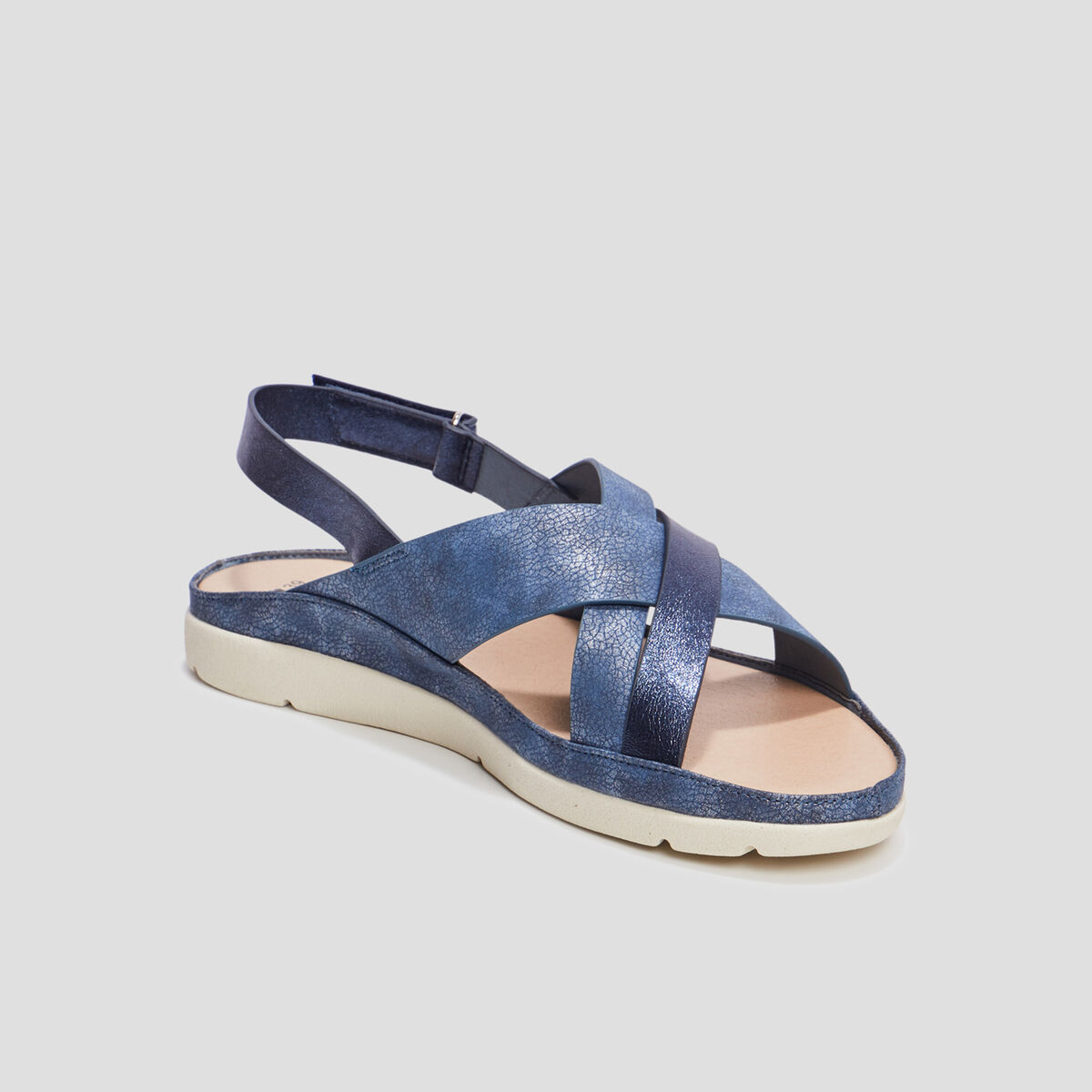 Mules pied large Confortissimo bleu femme