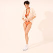 Haut de maillot de bain triangle orange femme