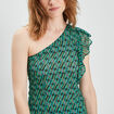 Blouse asymétrique vert femme