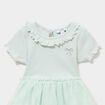 Robe c&ocirc;tel&eacute;e bas en tulle col claudine vert pastel b&eacute;b&eacute; fille