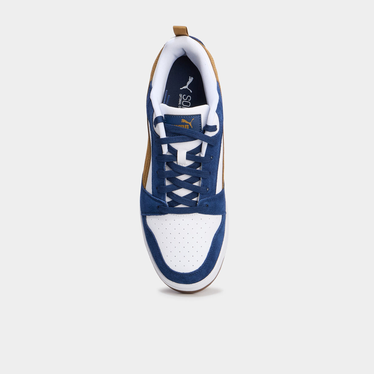 Tennis basses à lacets en cuir Puma bleu foncé homme