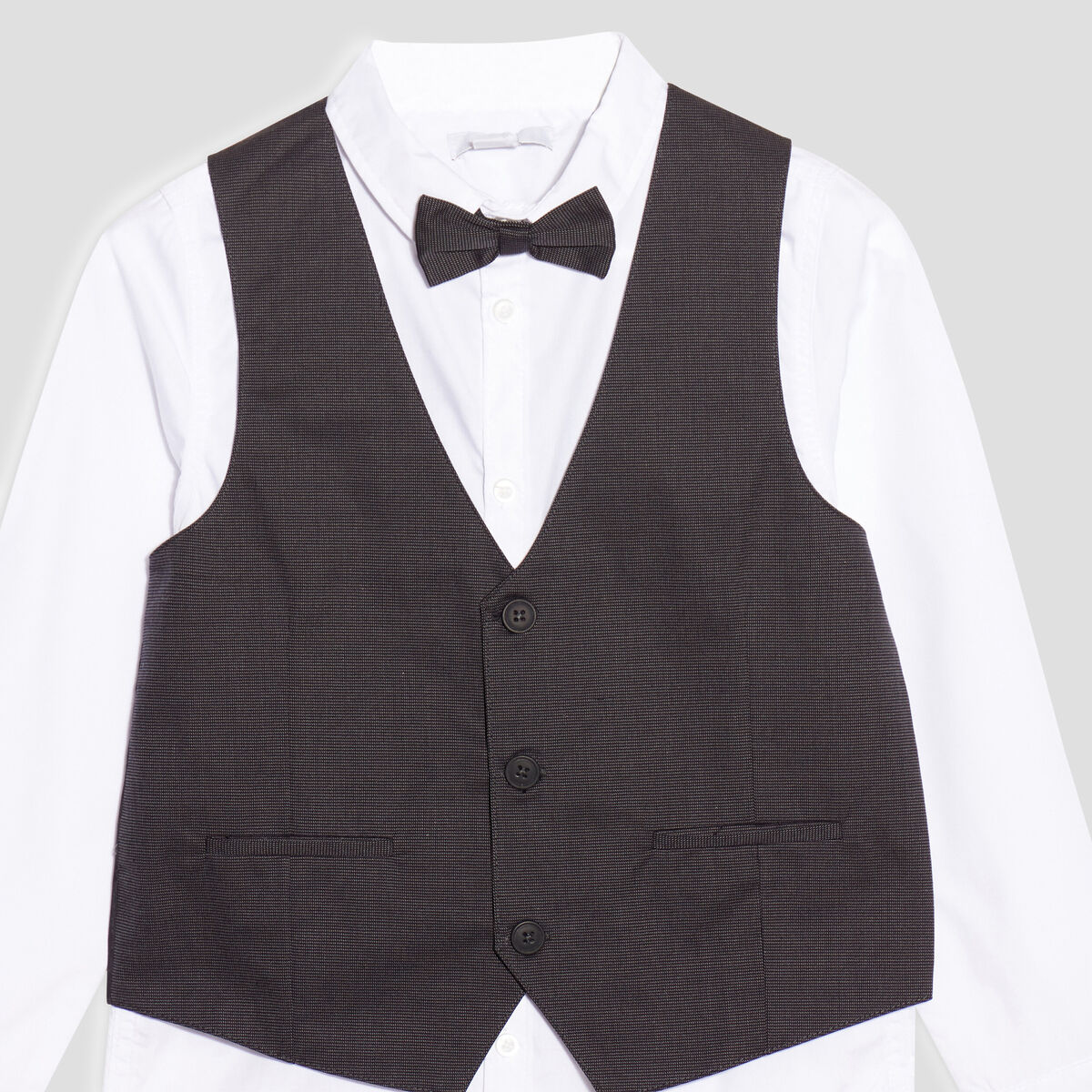 Ensemble 3 pi&egrave;ces chemise et veston blanc gar&ccedil;on