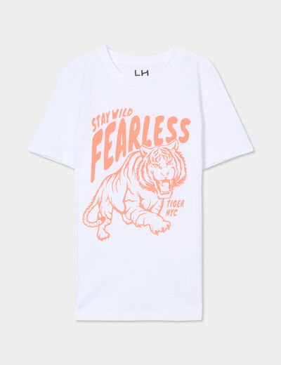 T-shirt manches courtes coton blanc garçon