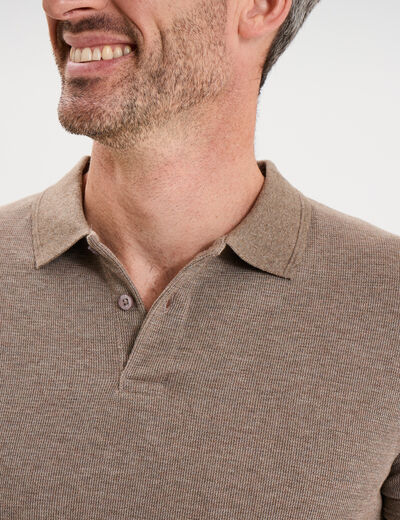 Polo manches courtes taupe homme
