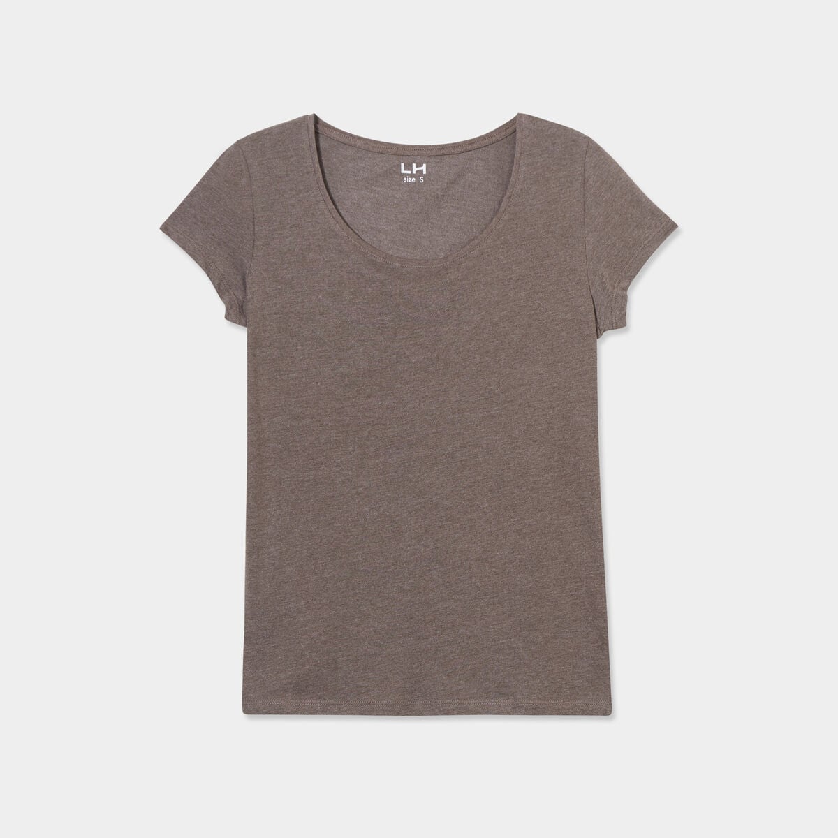 T-shirt manches courtes col rond vert kaki femme