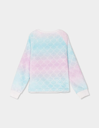 Ensemble pyjama effet polaire multicolore fille