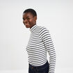 T-shirt ajust&eacute; col montant ecru femme