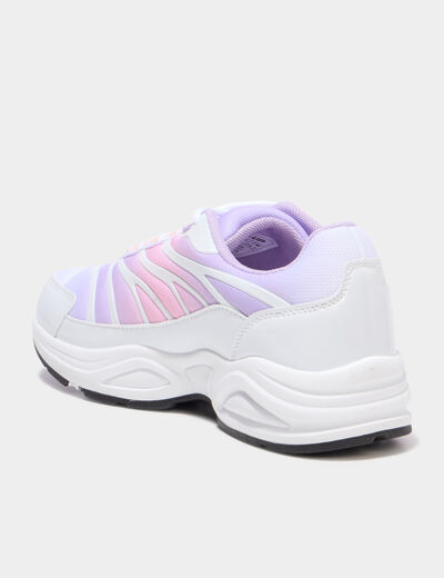 Baskets running &agrave; lacets rose fille