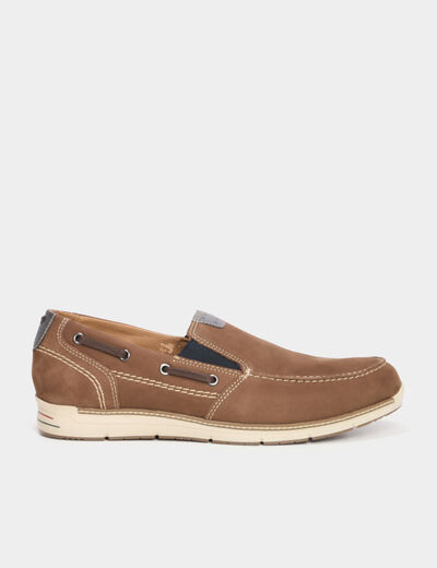 Mocassins en cuir sable homme