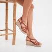 Sandales compens&eacute;es rose pastel femme