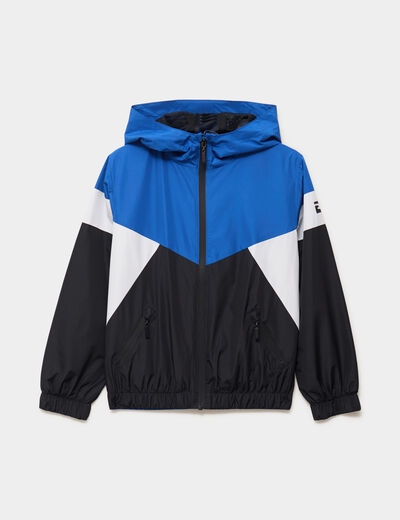 Coupe-vent d&eacute;perlant &agrave; capuche bleu roi gar&ccedil;on