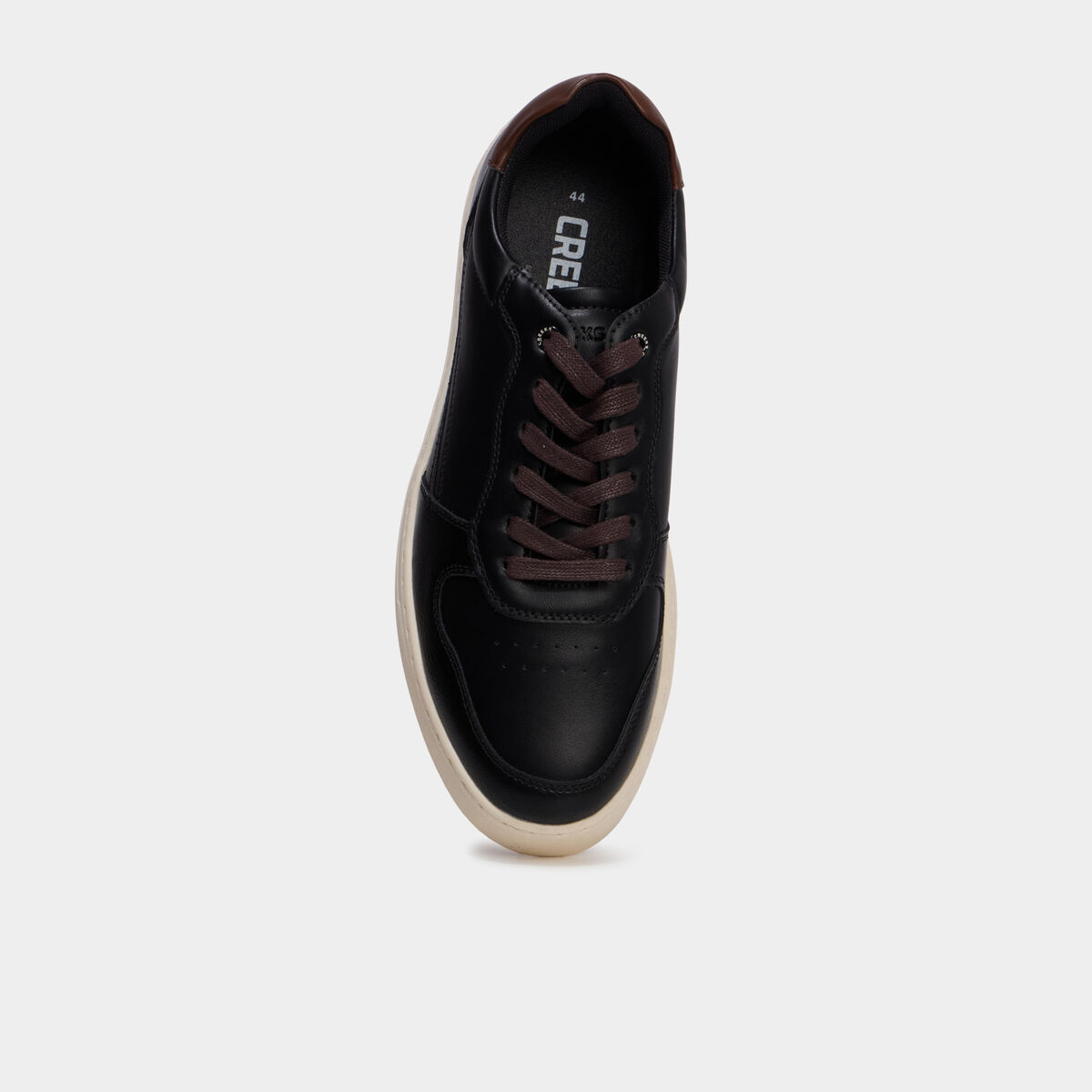 Baskets &agrave; lacets bi-mati&egrave;res noir homme
