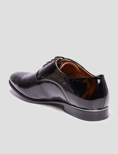 Derbies vernies à lacets noir homme