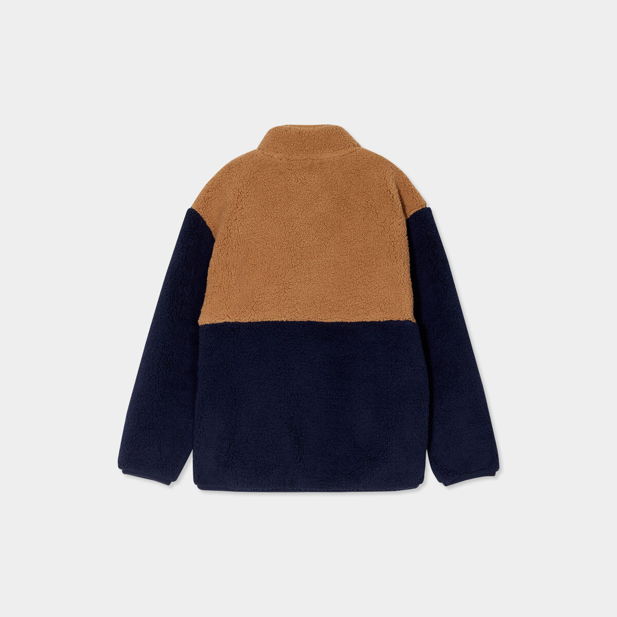 Gilet zippé fausse laine mouton bleu marine garçon