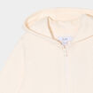 Sweat zipp&eacute; &agrave; capuche molletonn&eacute; creme b&eacute;b&eacute; fille
