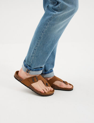 Mules avec boucles marron clair homme