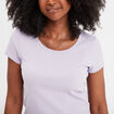 T-shirt manches courtes côtelé violet clair femme