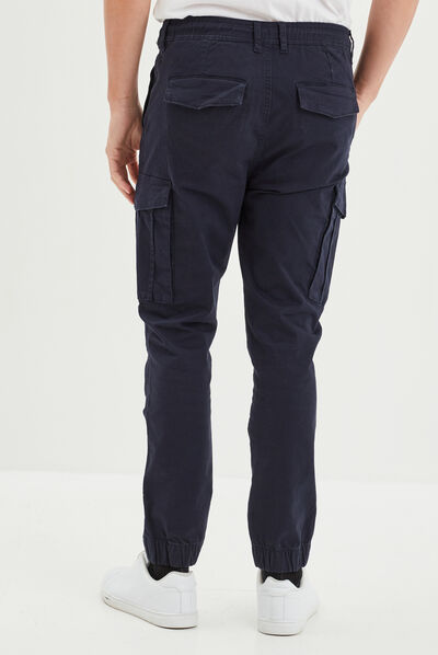 Pantalon cargo taille élastiquée Creeks bleu foncé homme