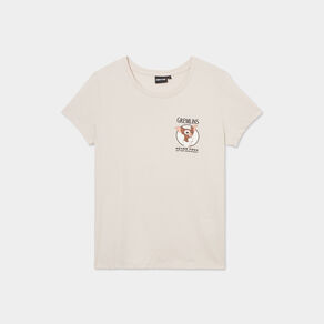 T-shirt manches courtes coton Gremlins sable femme