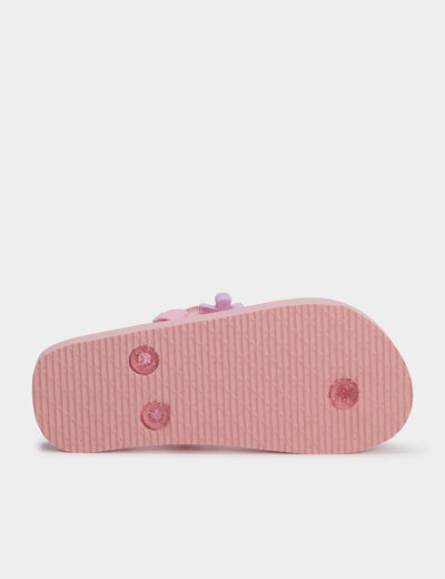 Tongs d&eacute;tails fantaisie rose fille