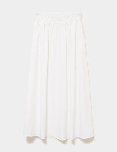 Jupe longue lin majoritaire blanc femme