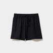 Short droit effet gauffré noir femme
