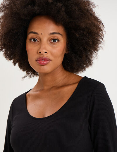 Robe longue c&ocirc;tel&eacute;e grossesse noir femme maternit&eacute;