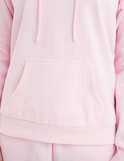 Sweat hoodie molleton à capuche rose femme