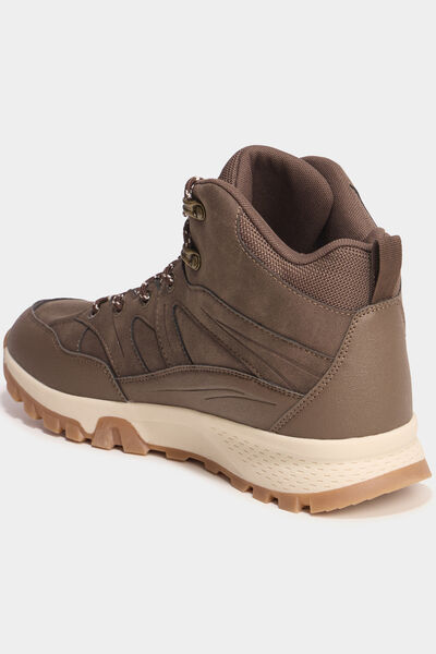 Baskets montantes &agrave; lacets marron clair homme
