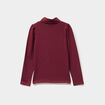 T-shirt col roulé manches longues coton bordeaux fille
