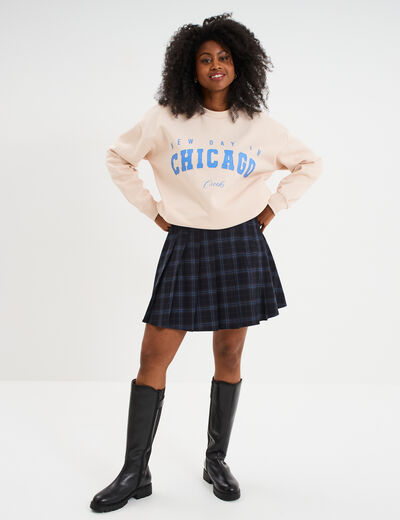 Sweat oversize manches longues sable femme