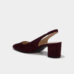 Escarpin slingback talon bloc su&eacute;dine bordeaux femme