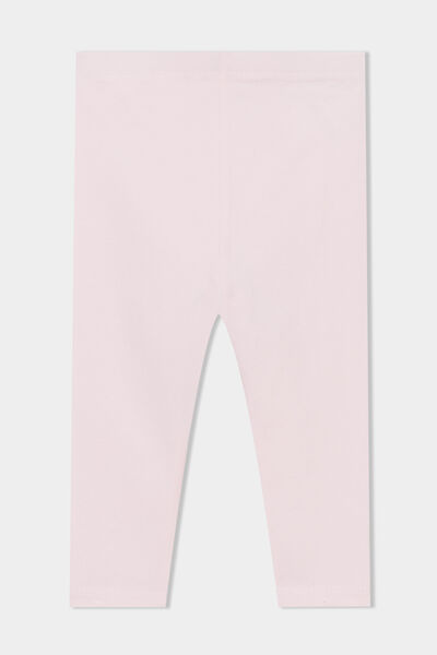 Legging uni en coton rose clair b&eacute;b&eacute; fille
