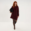 Robe pull longueur genou boutons &eacute;paule violet fonc&eacute; femme