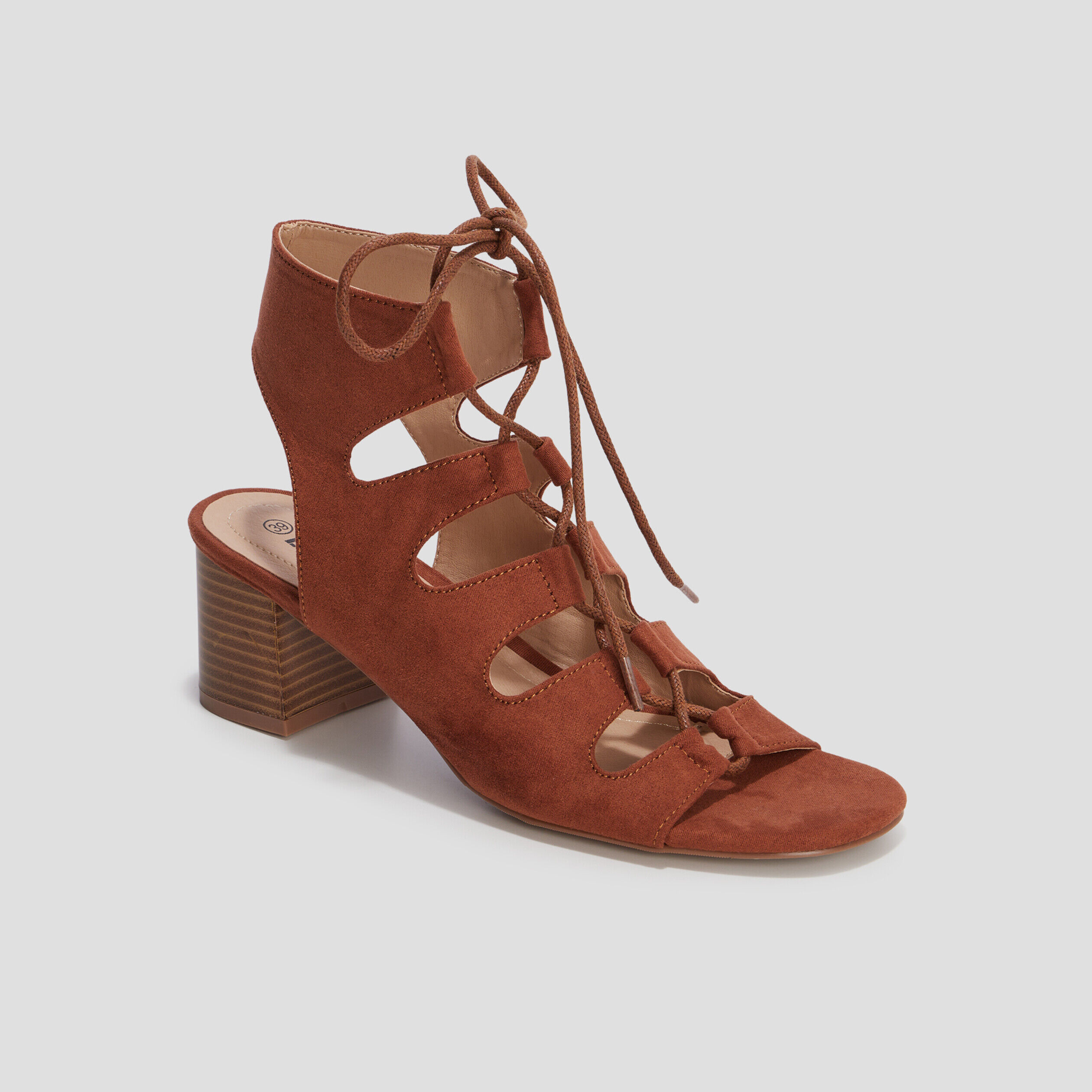 Sandales à talons et lacets Liberto marron femme LIBERTO
