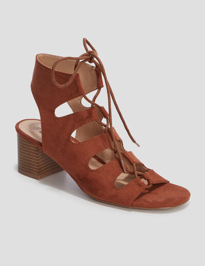 Sandales à talons et lacets Liberto marron femme