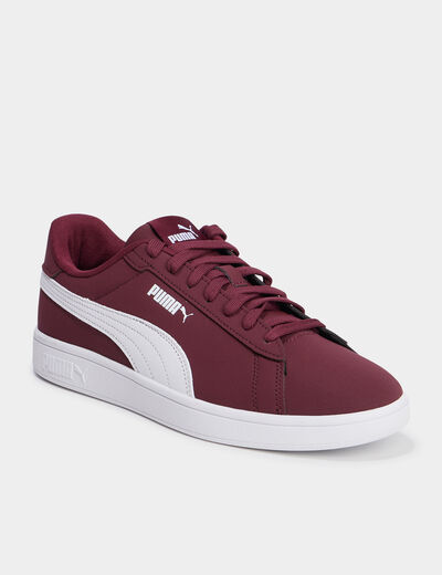 Tennis basses à lacets Puma Smash Buck bordeaux homme