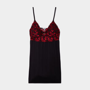 nuisette dentelle et broderie rose framboise femmegt Nuisette dentelle et broderie rose framboise femme grande taille