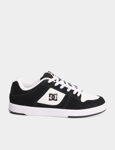 Tennis basses en cuir antid&eacute;rapantes noir gar&ccedil;on