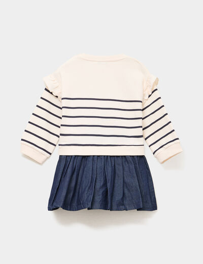 Robe effet 2-en-1 bas en jean denim double stone bébé fille
