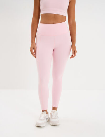 Legging de sport taille haute rose clair femme