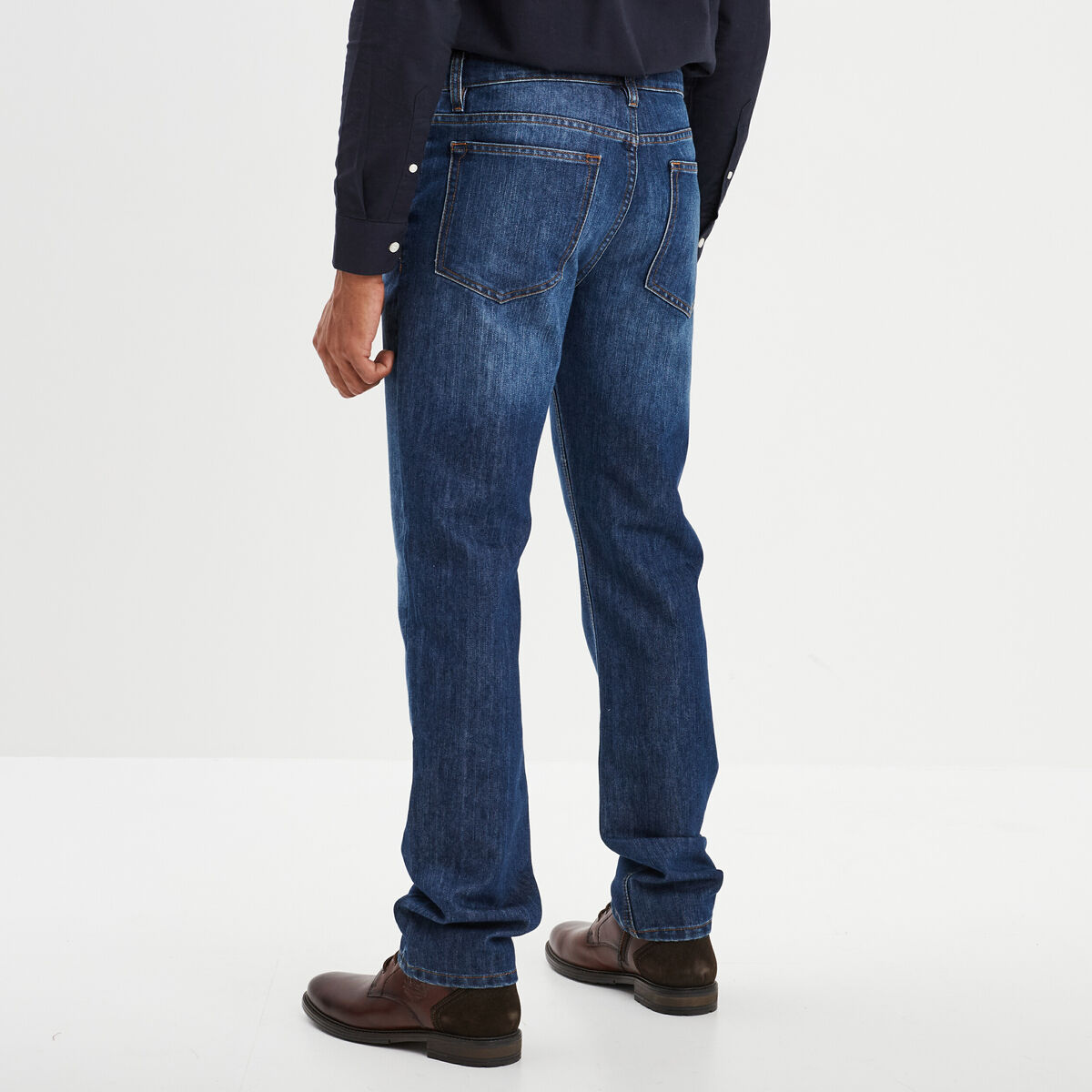 Jeans straight denim 5 poches denim stone homme
