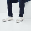 Tennis basses en toile &agrave; lacets blanc homme