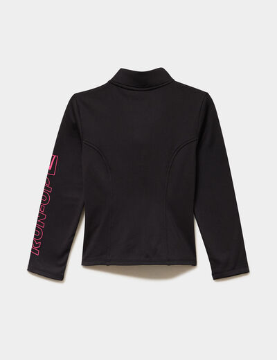 Gilet zipp&eacute; col montant noir fille