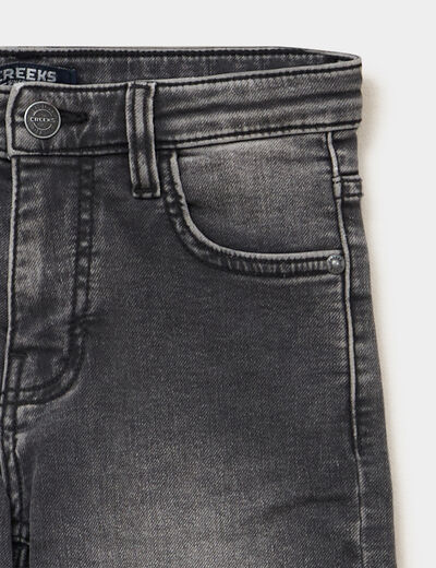 Jeans regular stretch 5 poches denim gris gar&ccedil;on